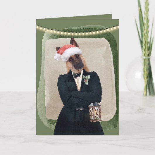 Funny Chic German Shepherd Holiday Greeting Feestdagen Kaart (Voorkant)