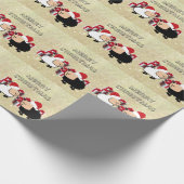 Funny chic kerstkerstkerstkerstkerstman-cartoon cadeaupapier (Hoek)