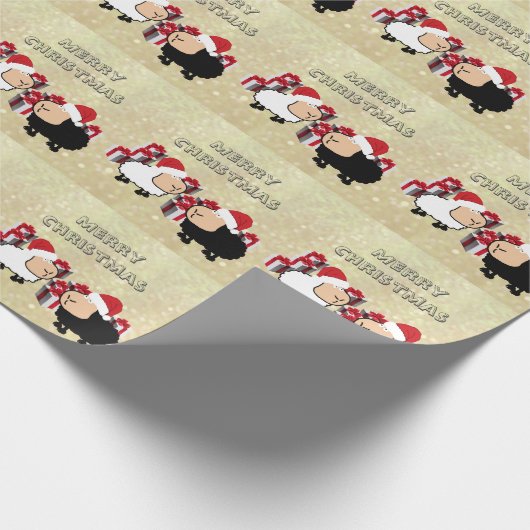 Funny chic kerstkerstkerstkerstkerstman-cartoon cadeaupapier (Hoek)