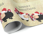 Funny chic kerstkerstkerstkerstkerstman-cartoon cadeaupapier (Rol Hoek)