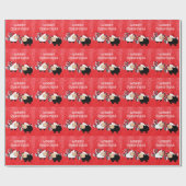 Funny chic kerstkerstkerstkerstkerstman-cartoon cadeaupapier (Vlak)