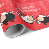 Funny chic kerstkerstkerstkerstkerstman-cartoon cadeaupapier (Rol Hoek)