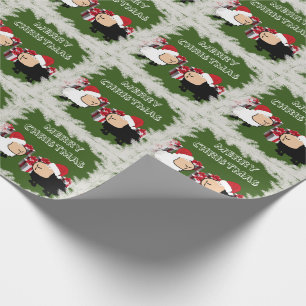 Funny chic kerstkerstkerstkerstkerstman-cartoon cadeaupapier