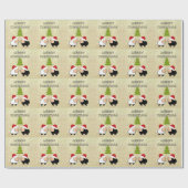 Funny chic kerstkerstkerstkerstkerstman-cartoon cadeaupapier (Vlak)