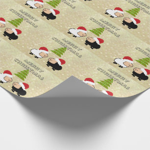 Funny chic kerstkerstkerstkerstkerstman-cartoon cadeaupapier