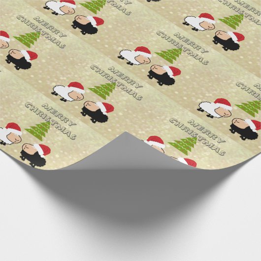 Funny chic kerstkerstkerstkerstkerstman-cartoon cadeaupapier (Hoek)