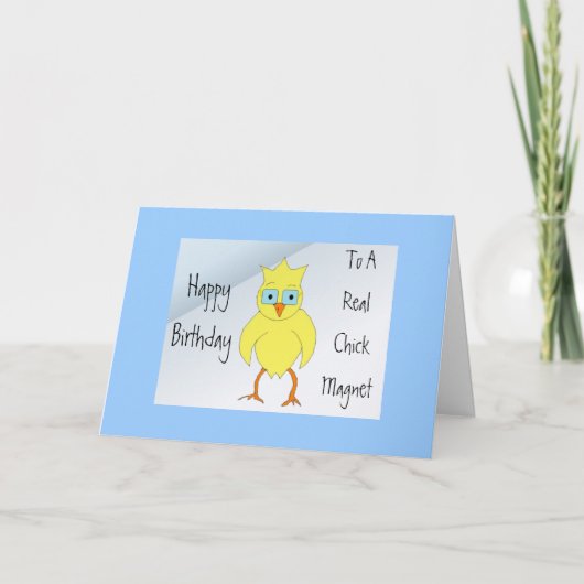 Funny Chick Birthday Message Kaart (Voorkant)