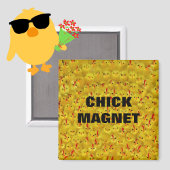Funny CHICK MAGNET yellow Easter chicnet 2" magnee