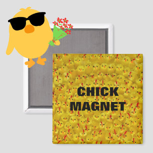 Funny CHICK MAGNET yellow Easter chicnet 2" magnee