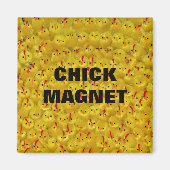 Funny CHICK MAGNET yellow Easter chicnet 2" magnee (Voorkant)