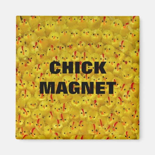 Funny CHICK MAGNET yellow Easter chicnet 2" magnee (Voorkant)