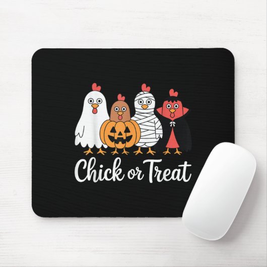 Funny Chick Or Treat Chicken Halloween Muismat (Met muis)