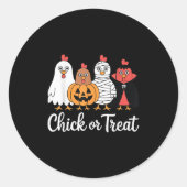 Funny Chick Or Treat Chicken Halloween  Ronde Sticker (Voorkant)
