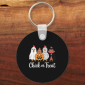Funny Chick Or Treat Chicken Halloween Sleutelhanger (Voorkant)