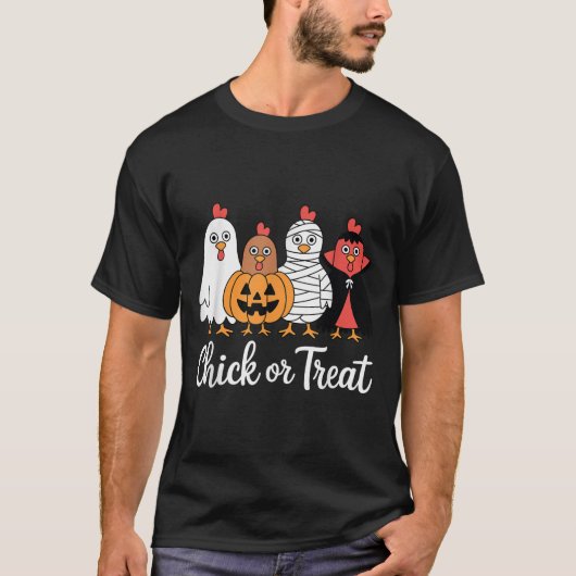 Funny Chick Or Treat Chicken Halloween T-shirt (Voorkant)