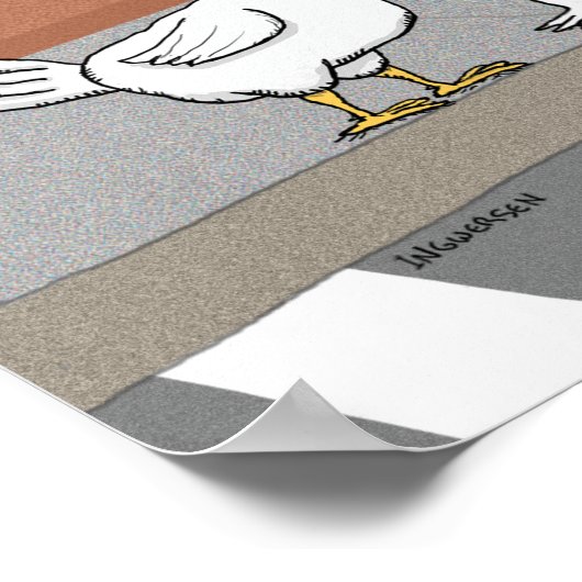 Funny Chicken Advice over het wegrijden Poster (Hoek)