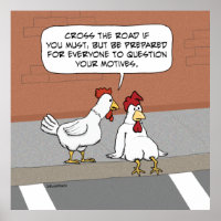 Funny Chicken Advice over het wegrijden