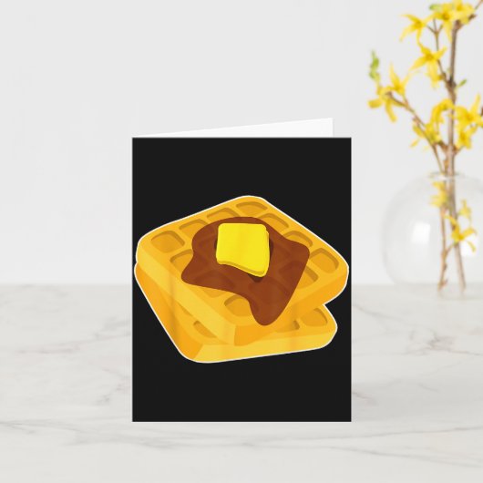 Funny Chicken &amp; Waffles Matching Halloween Cos Kaart (Gele Bloem)