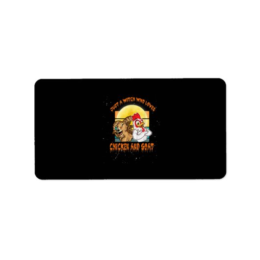 Funny Chicken and Goat Halloween Costume Etiket (Voorkant)