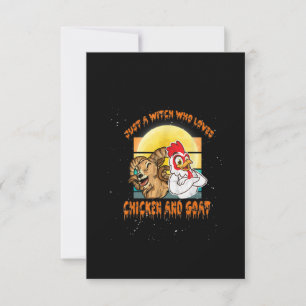 Funny Chicken and Goat Halloween Costume Gift Bedankkaart