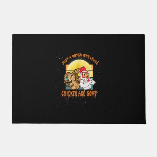Funny Chicken and Goat Halloween Costume Gift Deurmat (Voorkant)