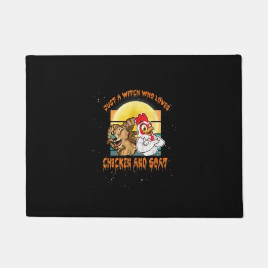 Funny Chicken and Goat Halloween Costume Gift Deurmat (Voorkant)