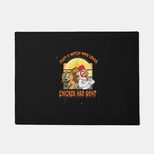 Funny Chicken and Goat Halloween Costume Gift Deurmat (Voorkant)