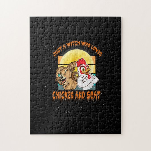 Funny Chicken and Goat Halloween Costume Gift Legpuzzel (Verticaal)
