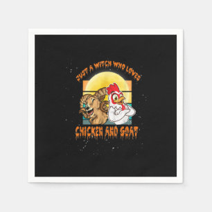 Funny Chicken and Goat Halloween Costume Gift Servet