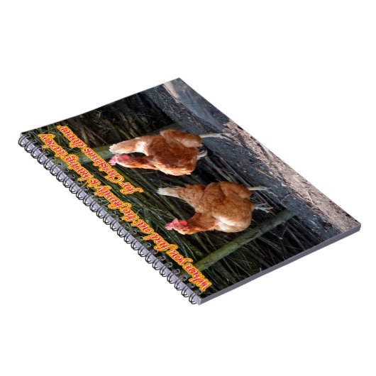 Funny Chicken and Rooster Memories with Funny Afbe Notitieboek (Rechterzijde)