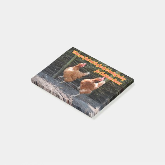 Funny Chicken and Rooster Memories with Funny Afbe Post-it® Notes (Schuin)