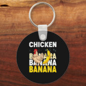 Funny Chicken Banana Dance Meme For Kids & Adu Sleutelhanger (Voorkant)