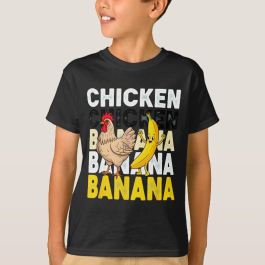 Funny Chicken Banana Dance Meme For Kids &amp; Adu T-shirt (Voorkant)