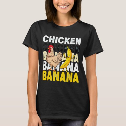 Funny Chicken Banana Dance Meme For Kids & Adu T-shirt (Voorkant)