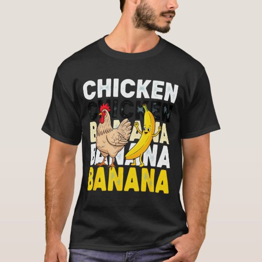 Funny Chicken Banana Dance Meme For Kids &amp; Adu T-shirt (Voorkant)