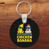 Funny Chicken Banana Sleutelhanger (Voorkant)