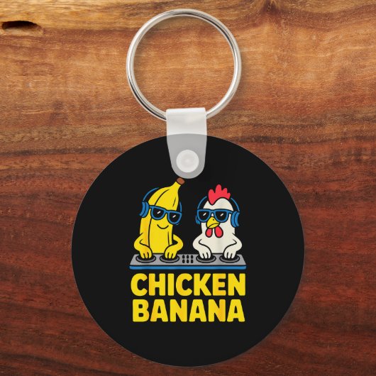 Funny Chicken Banana  Sleutelhanger (Voorkant)