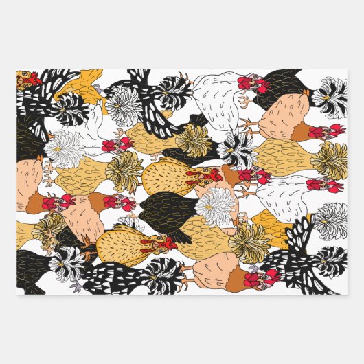 Funny Chicken Birthday Inpakpapier Vel (Voorkant 2)