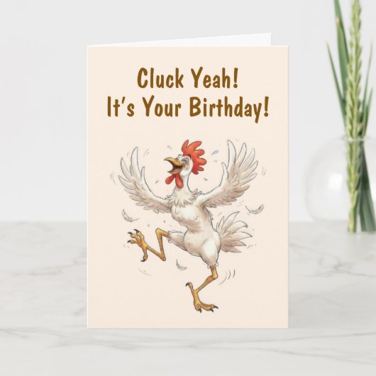 Funny Chicken Birthday Kaart (Voorkant)