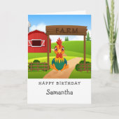 Funny Chicken Birthday Kaart (Voorkant)