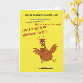 Funny Chicken Birthday wil boer Angry Kaart (Gele Bloem)