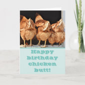 Funny Chicken Butt Birthday Kaart (Voorkant)