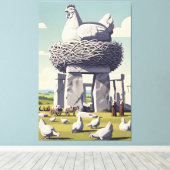 Funny chicken canvas afdruk (Insitu (Houten vloer))