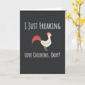 Funny Chicken Cards Humor Humorous Joke Animals Kaart (Gele Bloem)