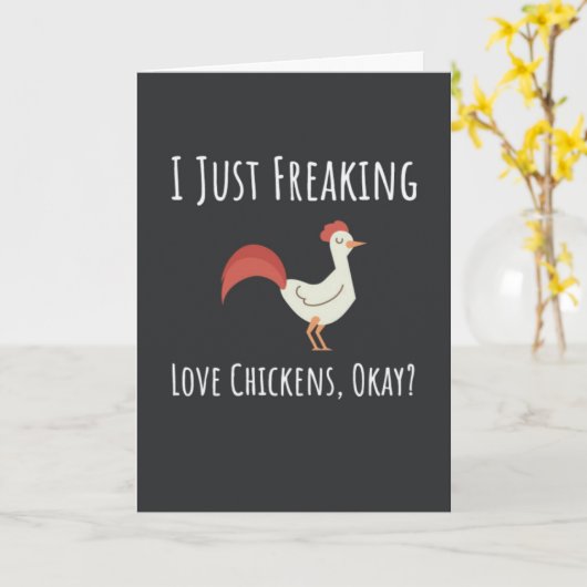 Funny Chicken Cards Humor Humorous Joke Animals Kaart (Gele Bloem)