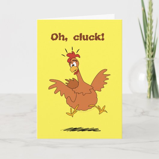 Funny Chicken Cartoon Birthday for Older Senior Kaart (Voorkant)