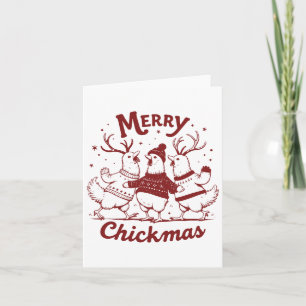 Funny Chicken Christmas Boerderij Animal Schattige Kaart