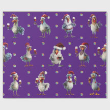 Funny Chicken Christmas Holiday Wine Party Paarse