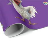 Funny Chicken Christmas Holiday Wine Party Paarse Cadeaupapier (Rol Hoek)
