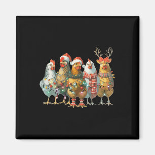 Funny Chicken Christmas Lights Boerderij Animal Sc Magneet